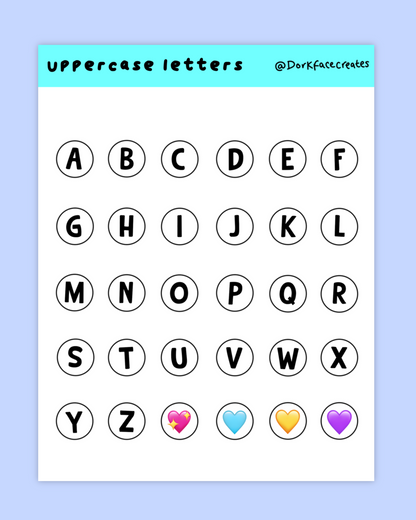 Letter Sticker Sheets