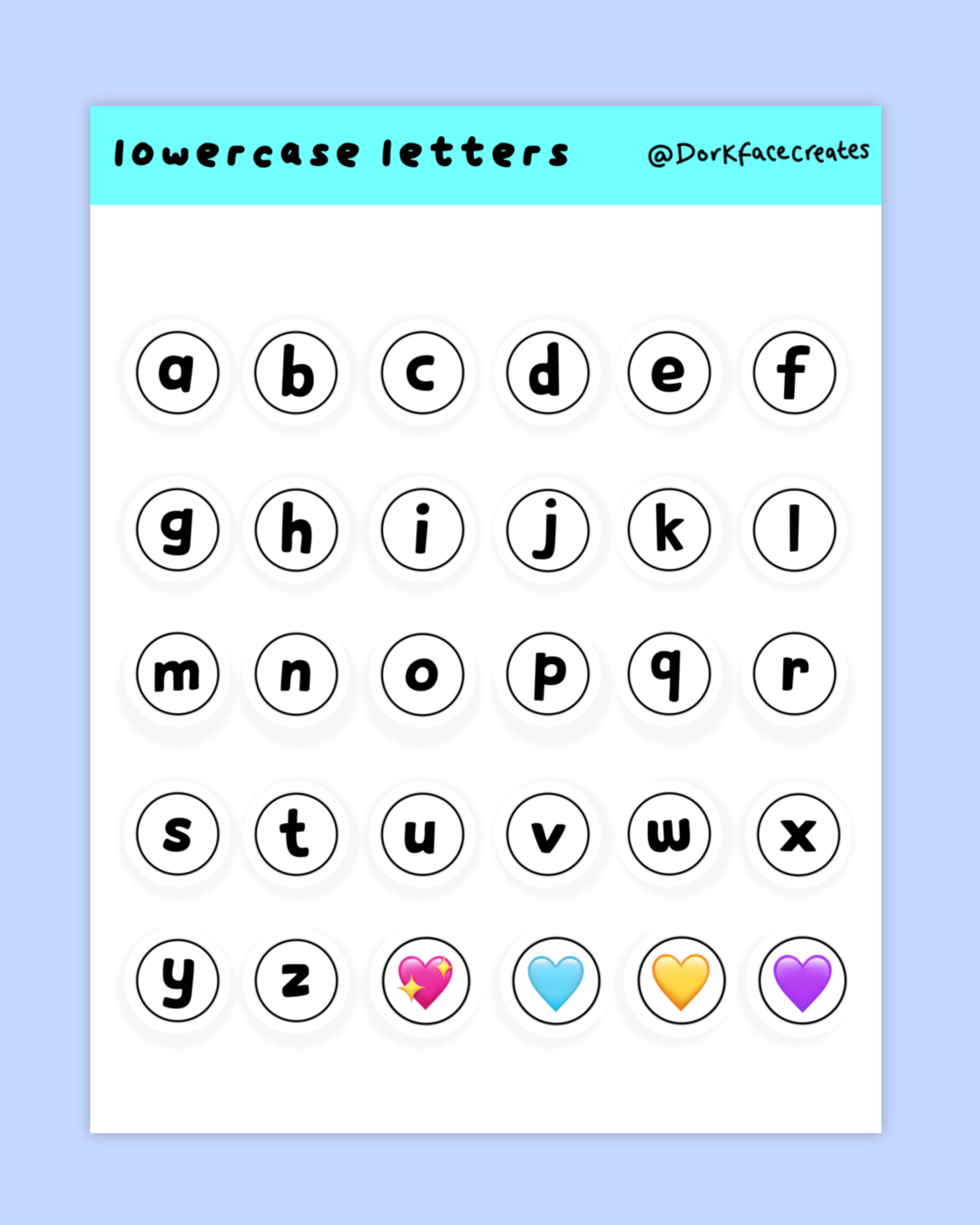 Letter Sticker Sheets
