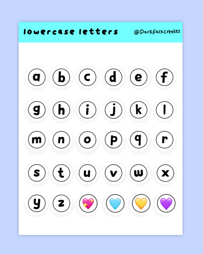 Letter Sticker Sheets