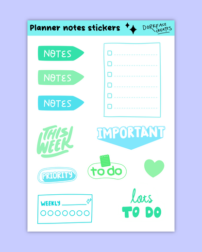 Planner Notes Stickers