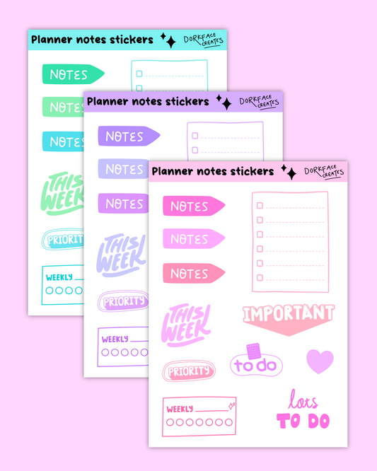 Planner Notes Stickers