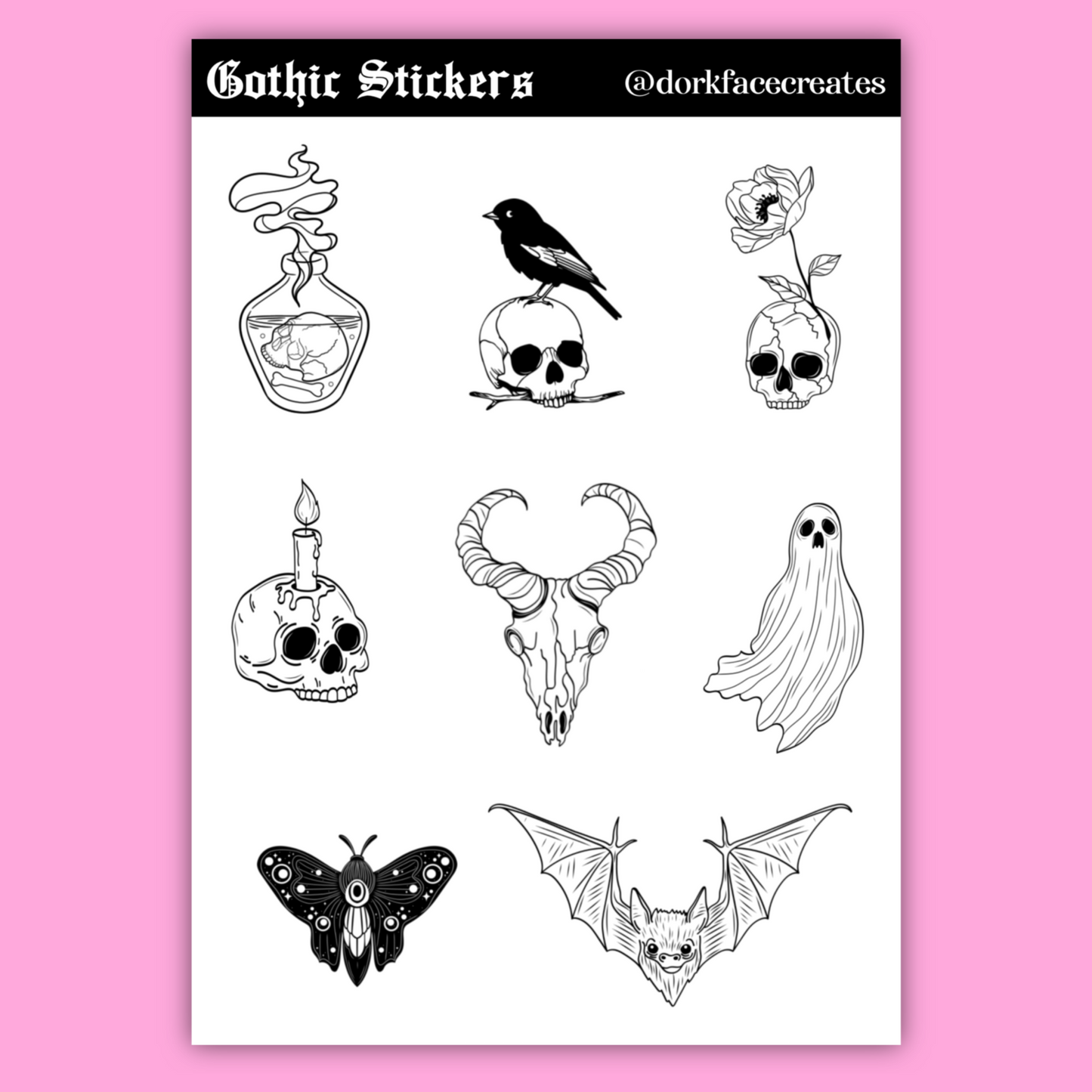 Gothic Sticker Sheet