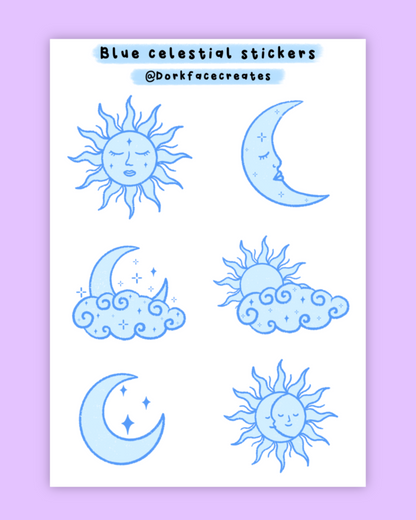 Blue Celestial Stickers