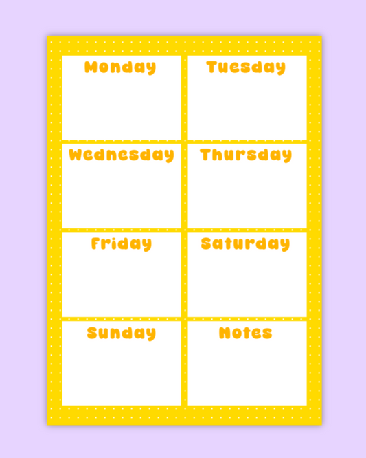Weekly Plans Notepad