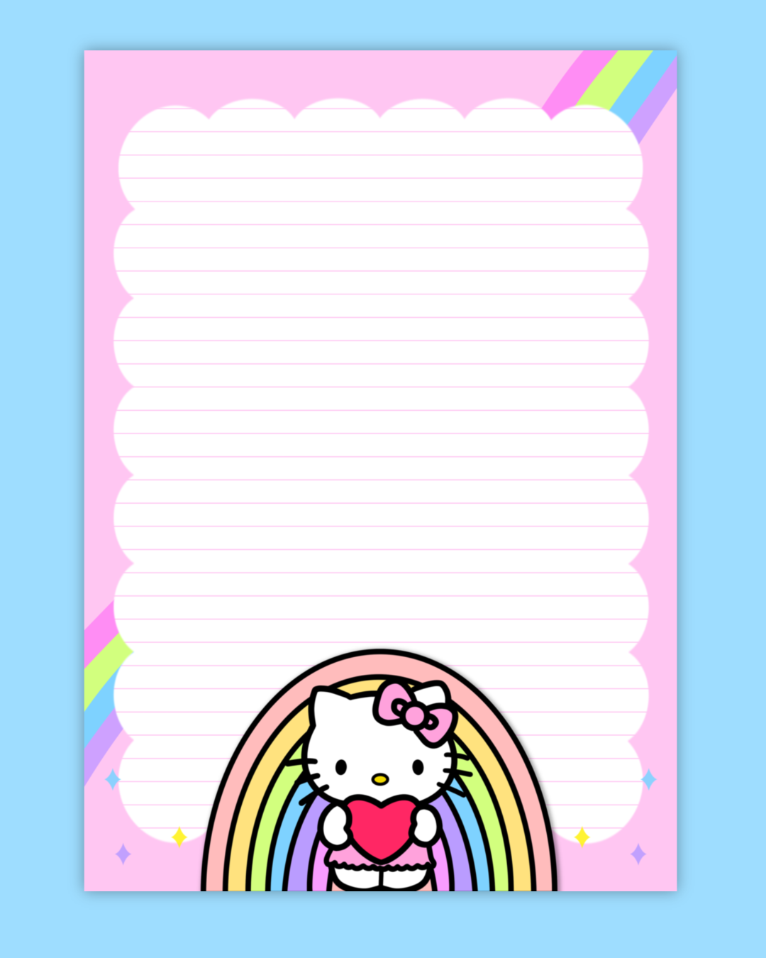Kitty Rainbow Notepad
