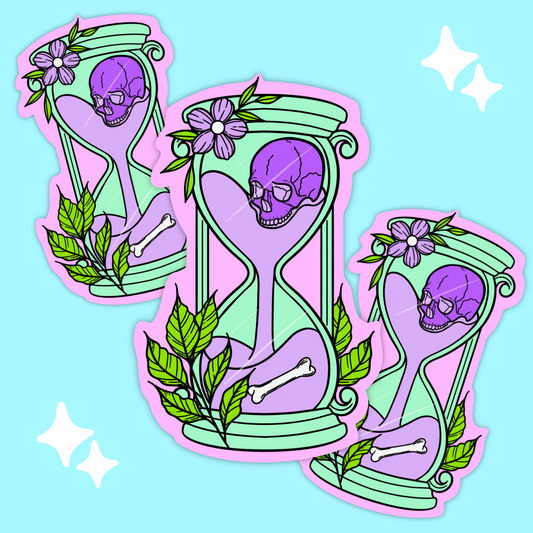 Skull Hourglass Sticker