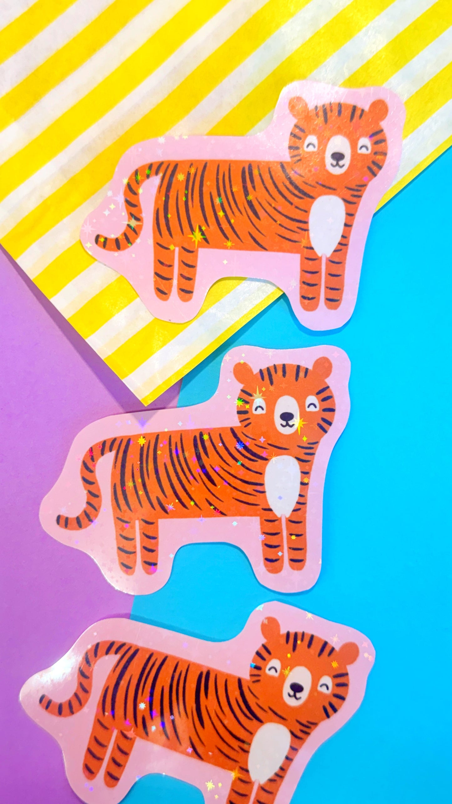 Tiger Glitter Stickers