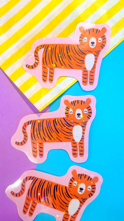 Tiger Glitter Stickers