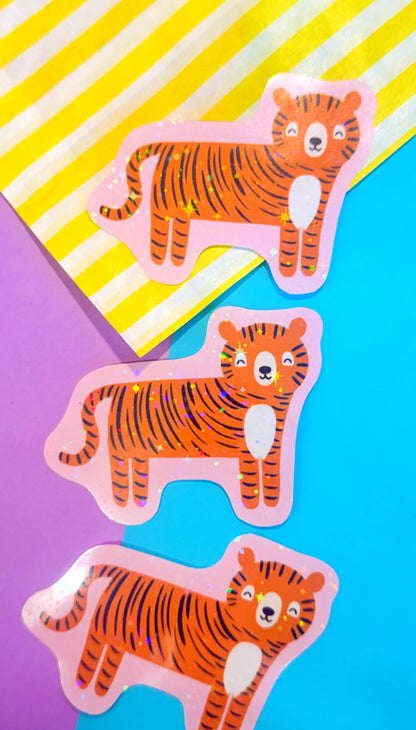 Tiger Glitter Stickers
