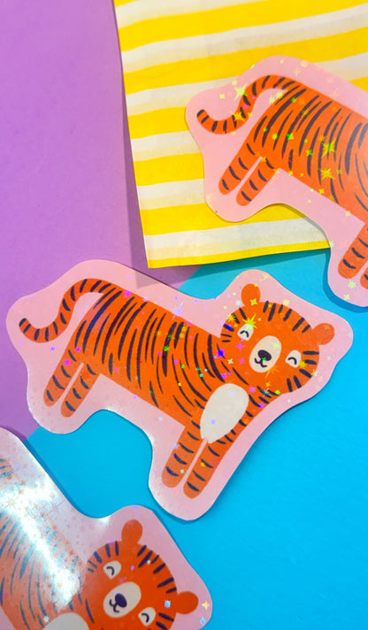 Tiger Glitter Stickers