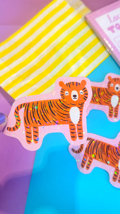 Tiger Glitter Stickers