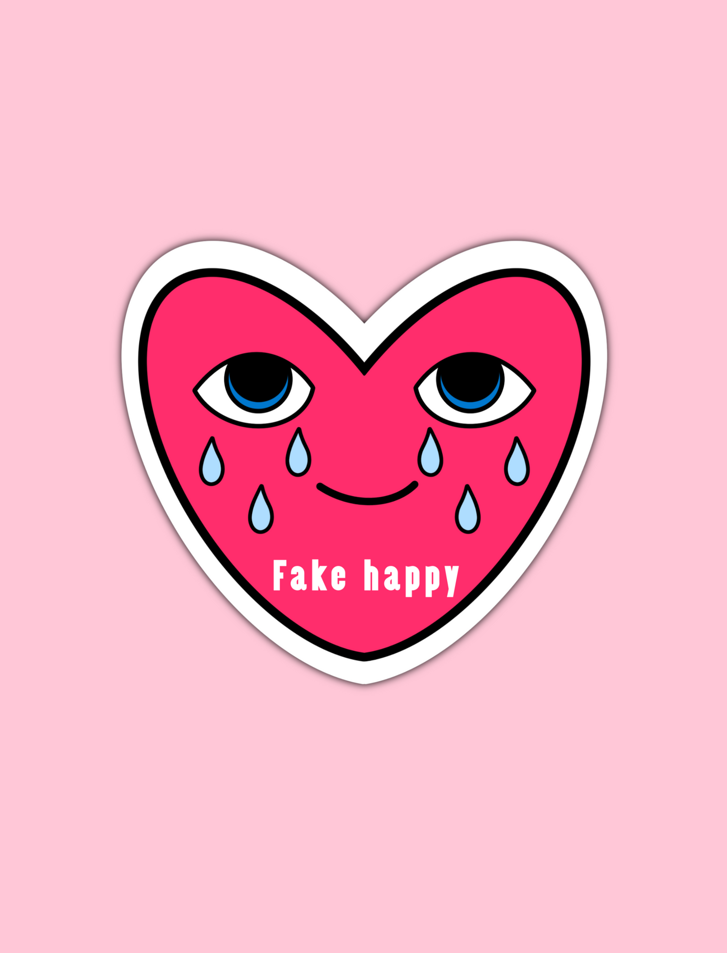 Fake Happy Sticker