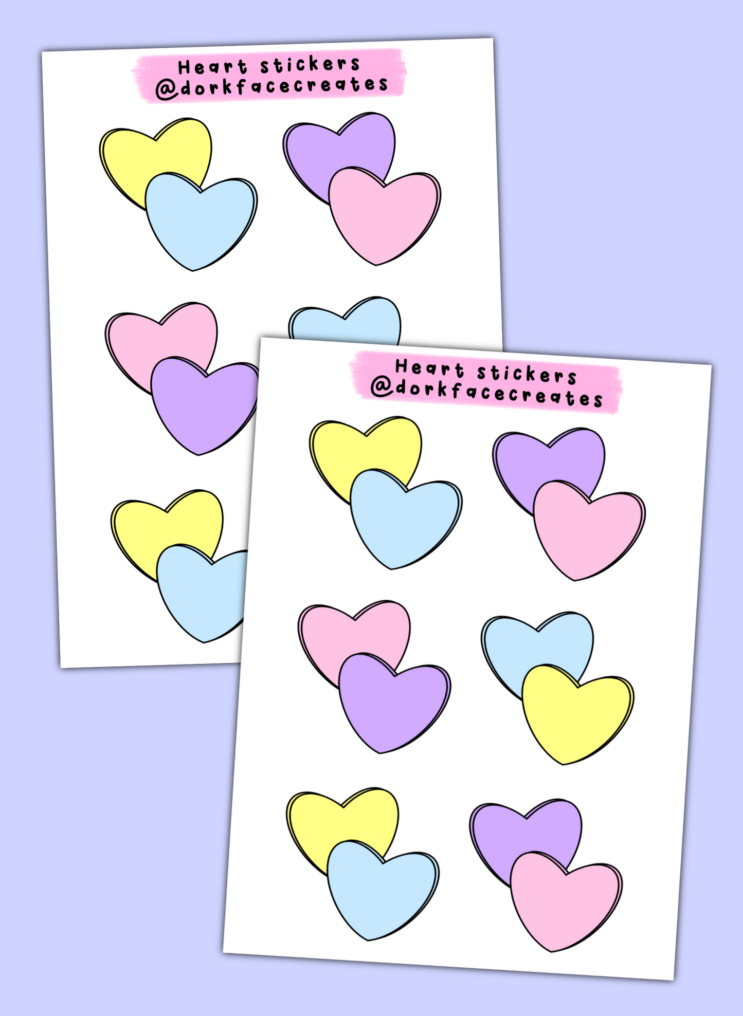 Matte Heart Stickers