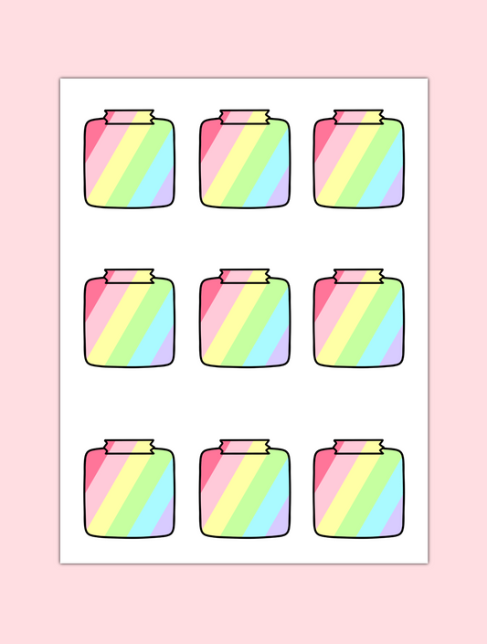 Rainbow Note Stickers