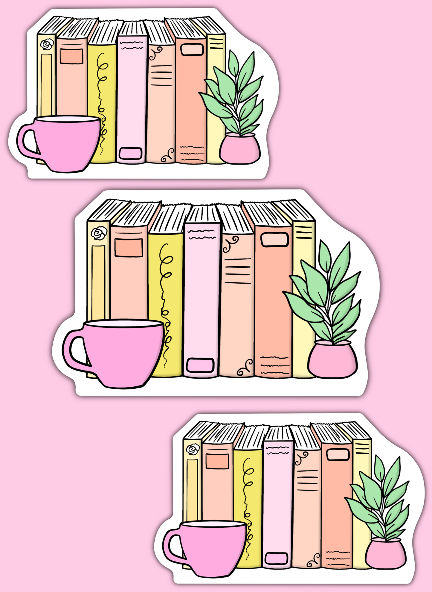 Pastel Books Sticker