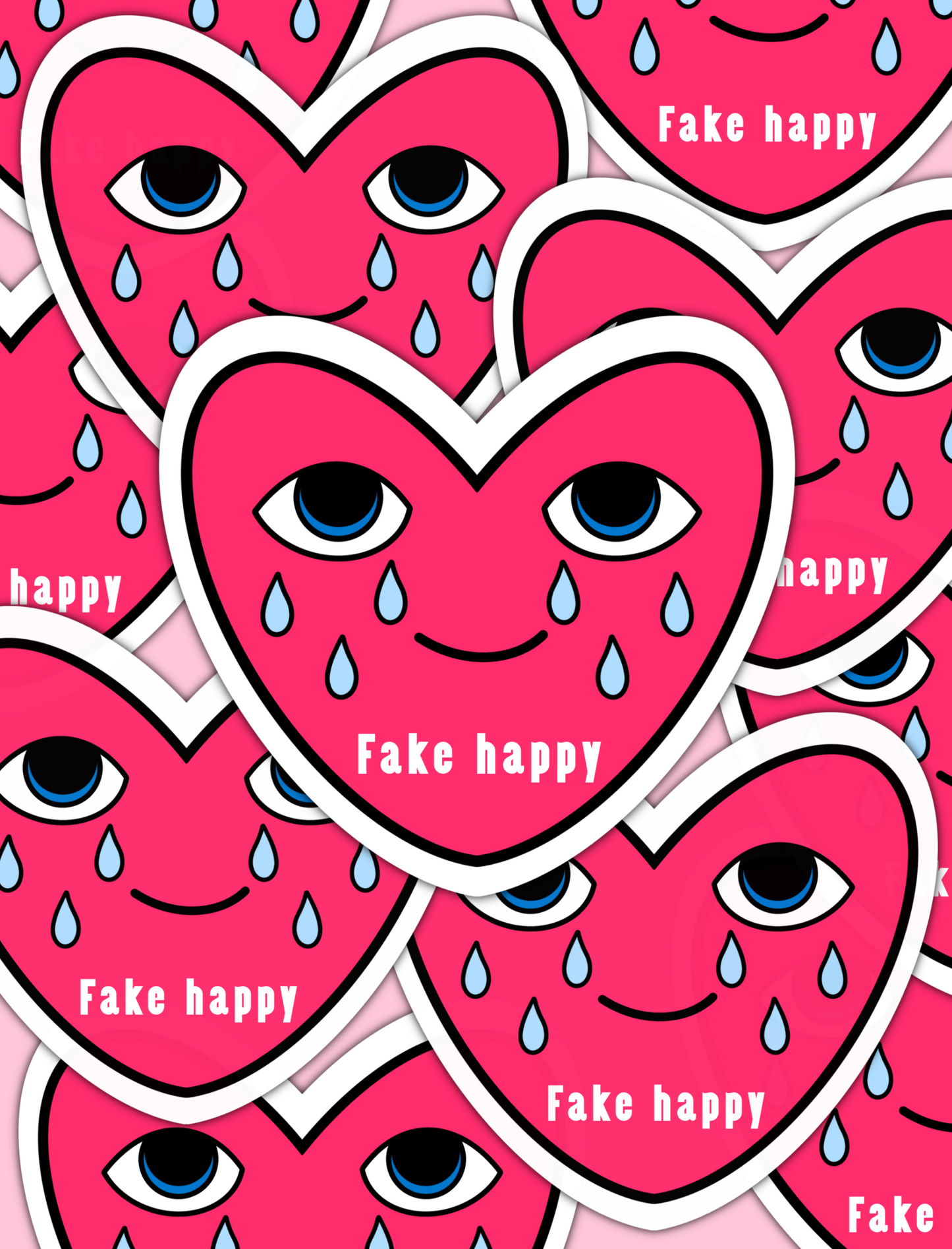 Fake Happy Sticker