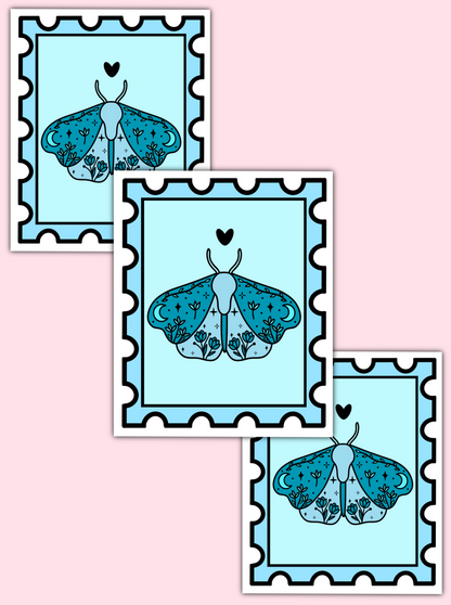 Moth Stamp Stickers