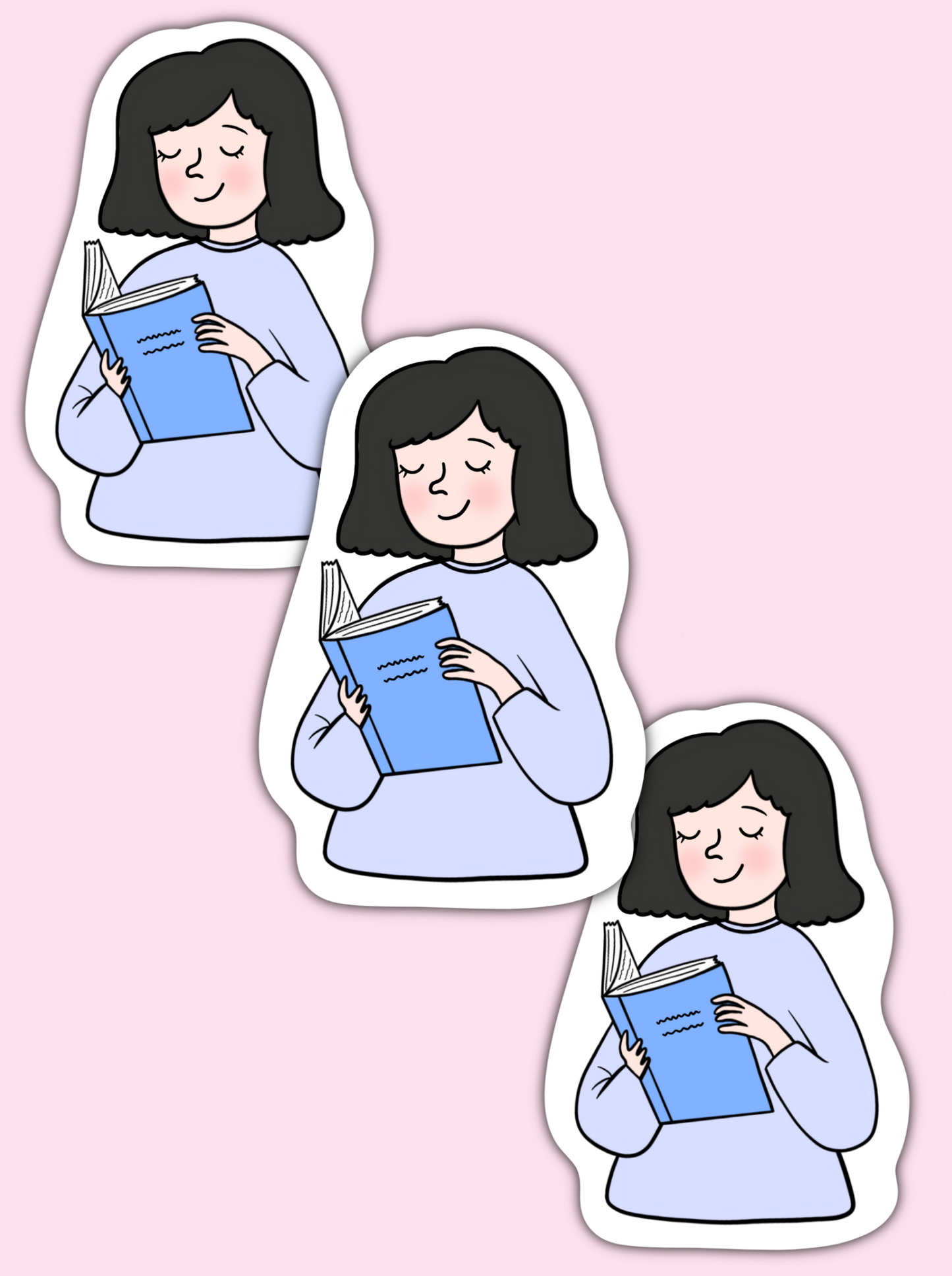 Girl Reading Sticker