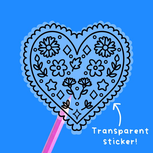 Transparent Heart Vinyl Sticker