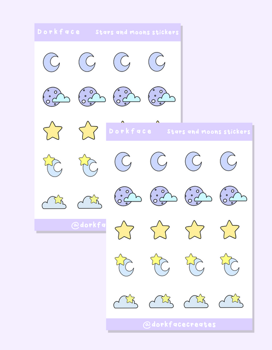Moon& Stars Stickers