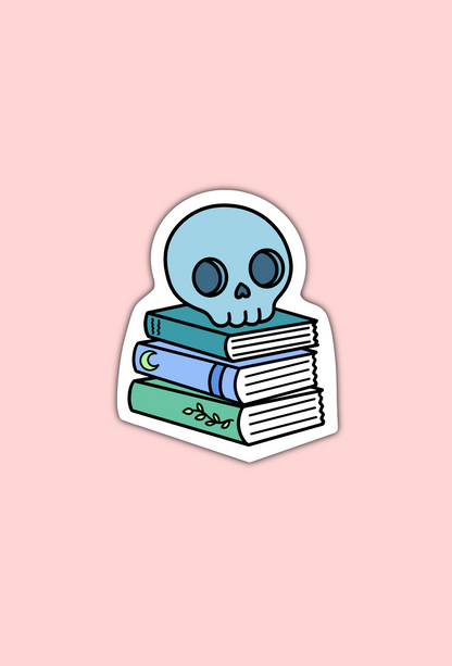 Skull Books Sticker