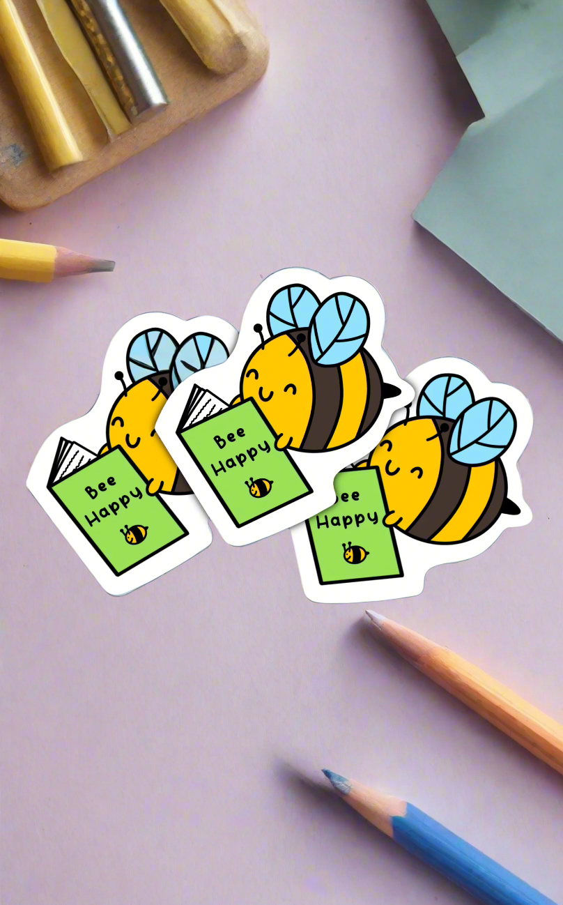 Bee Reading Sticker