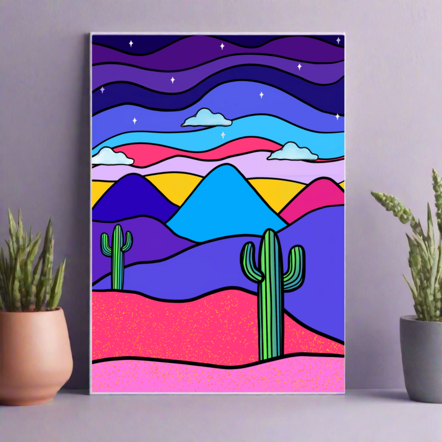 Colourful Desert Art Print