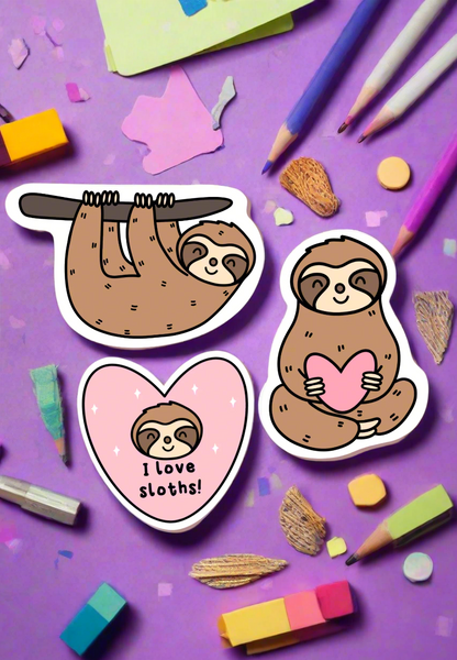 3 Sloth Stickers