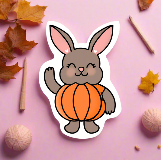 Bunny Pumpkin Sticker