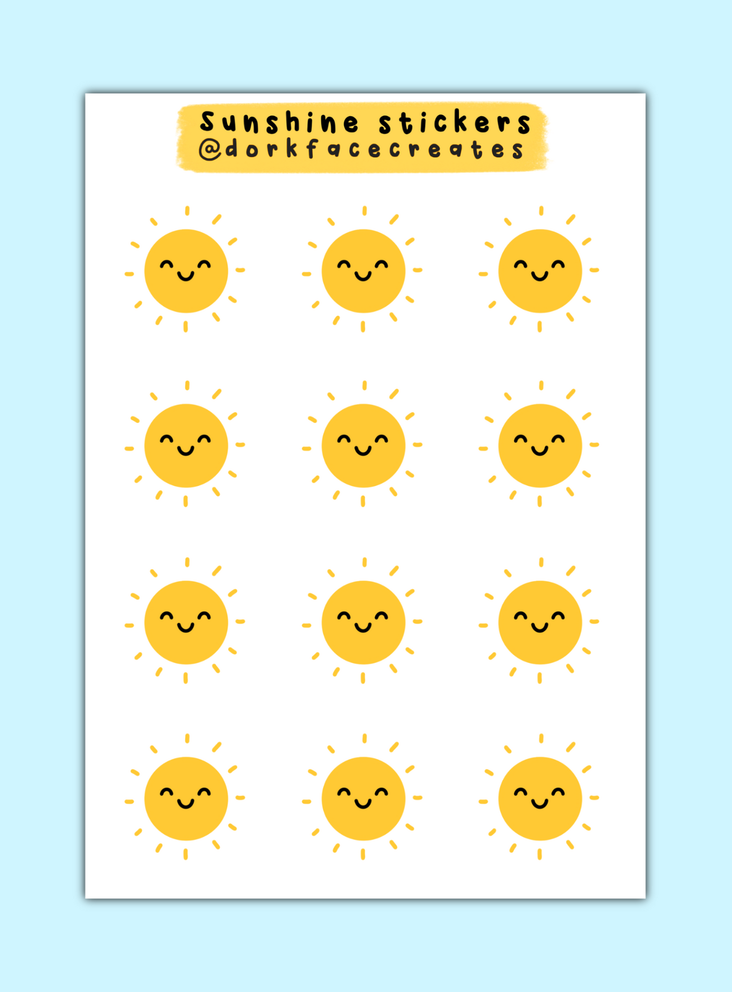 Sunny Sticker Sheet