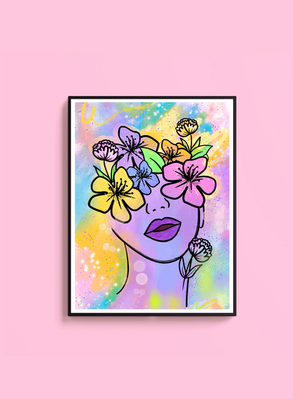 Floral Portrait Print