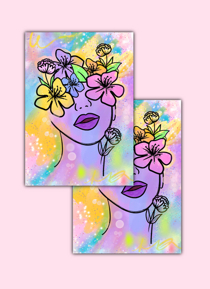 Floral Portrait Print