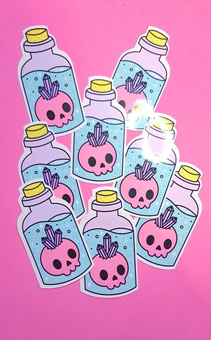 Skull in a Bottle Sticker