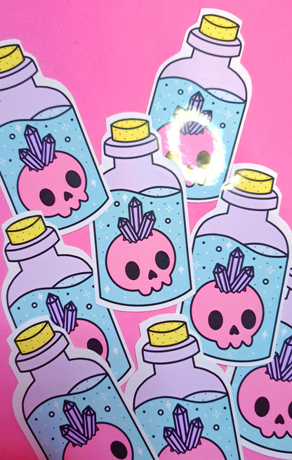 Skull in a Bottle Sticker