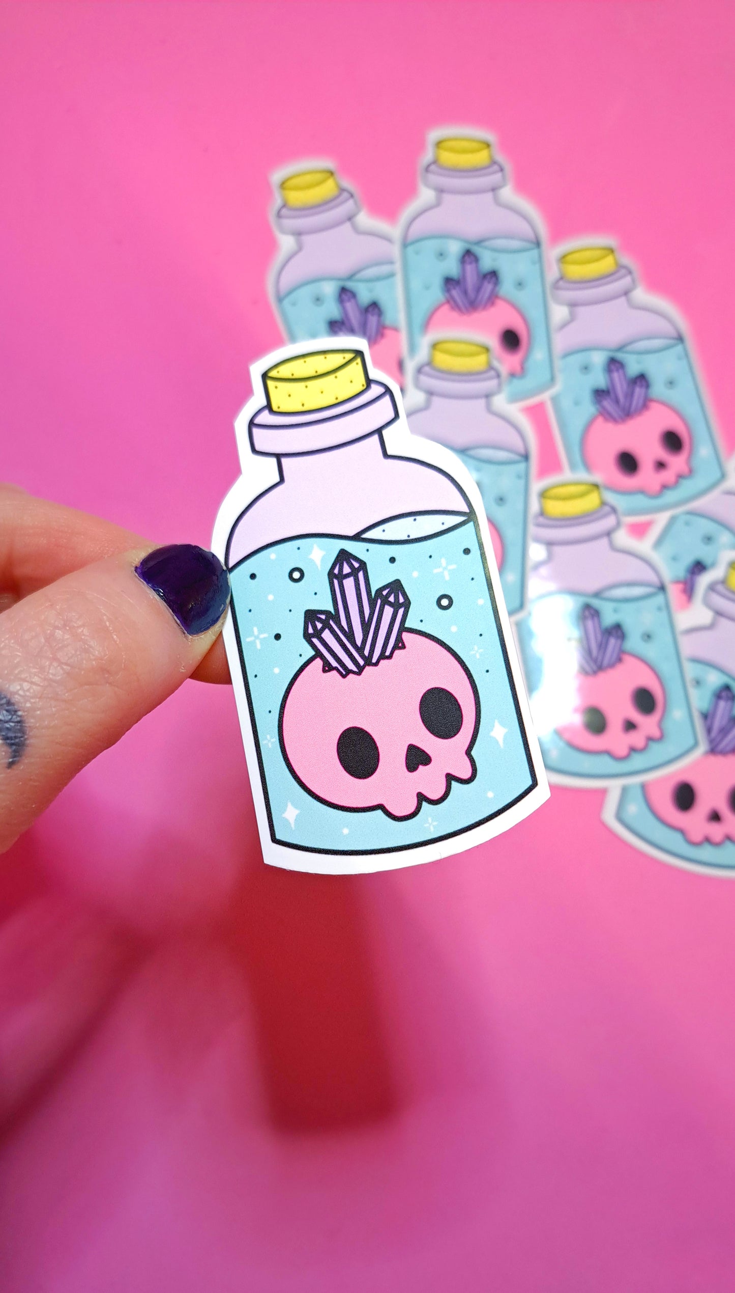 Skull in a Bottle Sticker