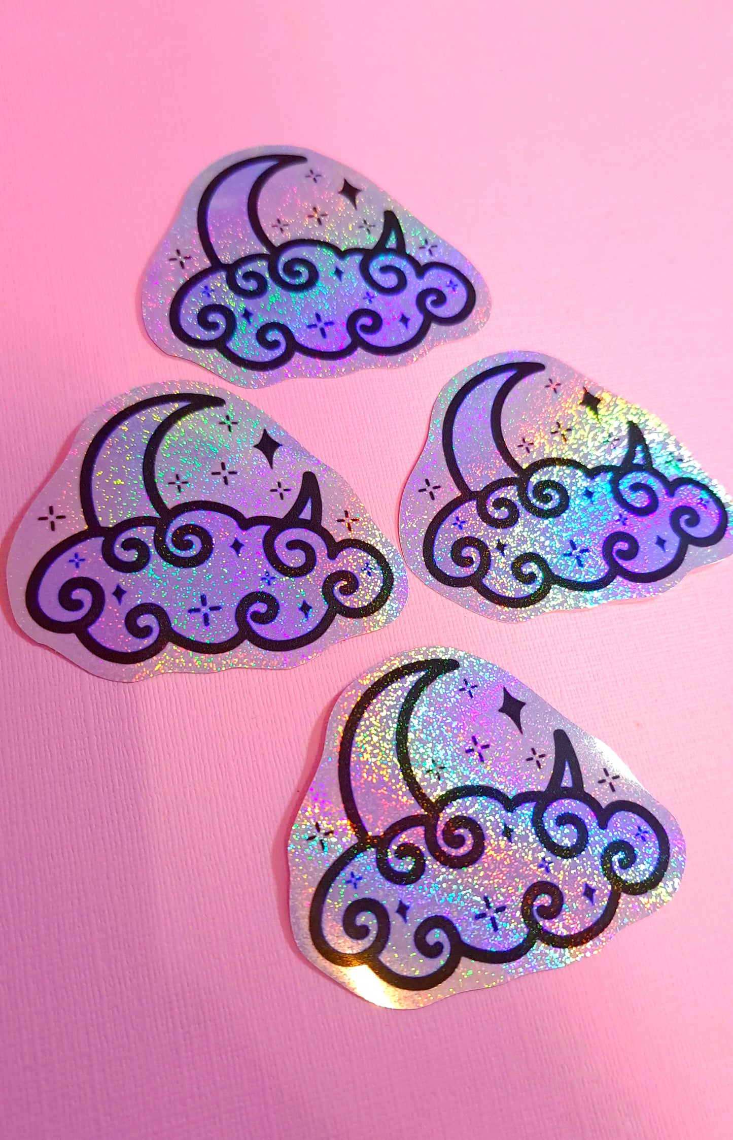 Glitter Holographic Moon Sticker