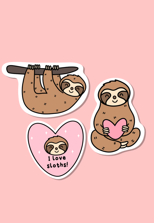 3 Sloth Stickers