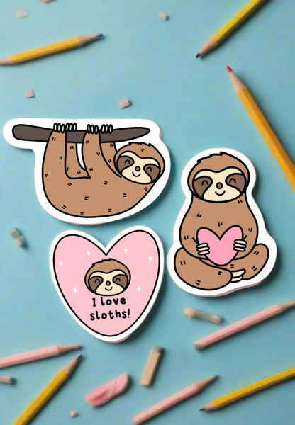 3 Sloth Stickers