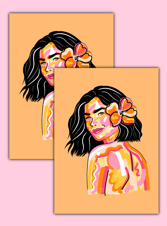 Flower Girl Portrait Print