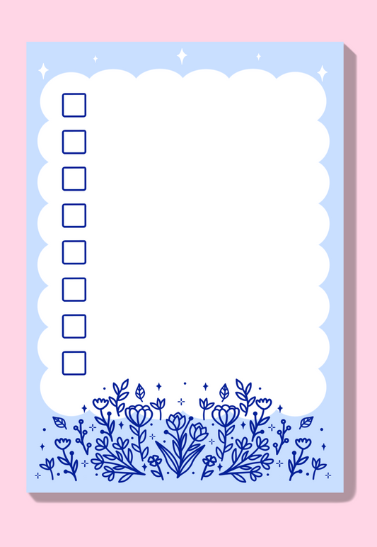 Floral Checklist Notepad A6